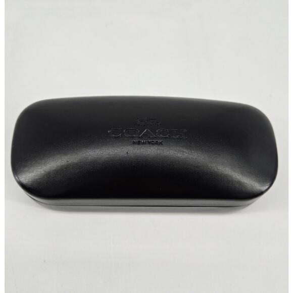 Coach Glasses Case New York Black Leather Hard Clamshell 6" - Picture 2 of 15